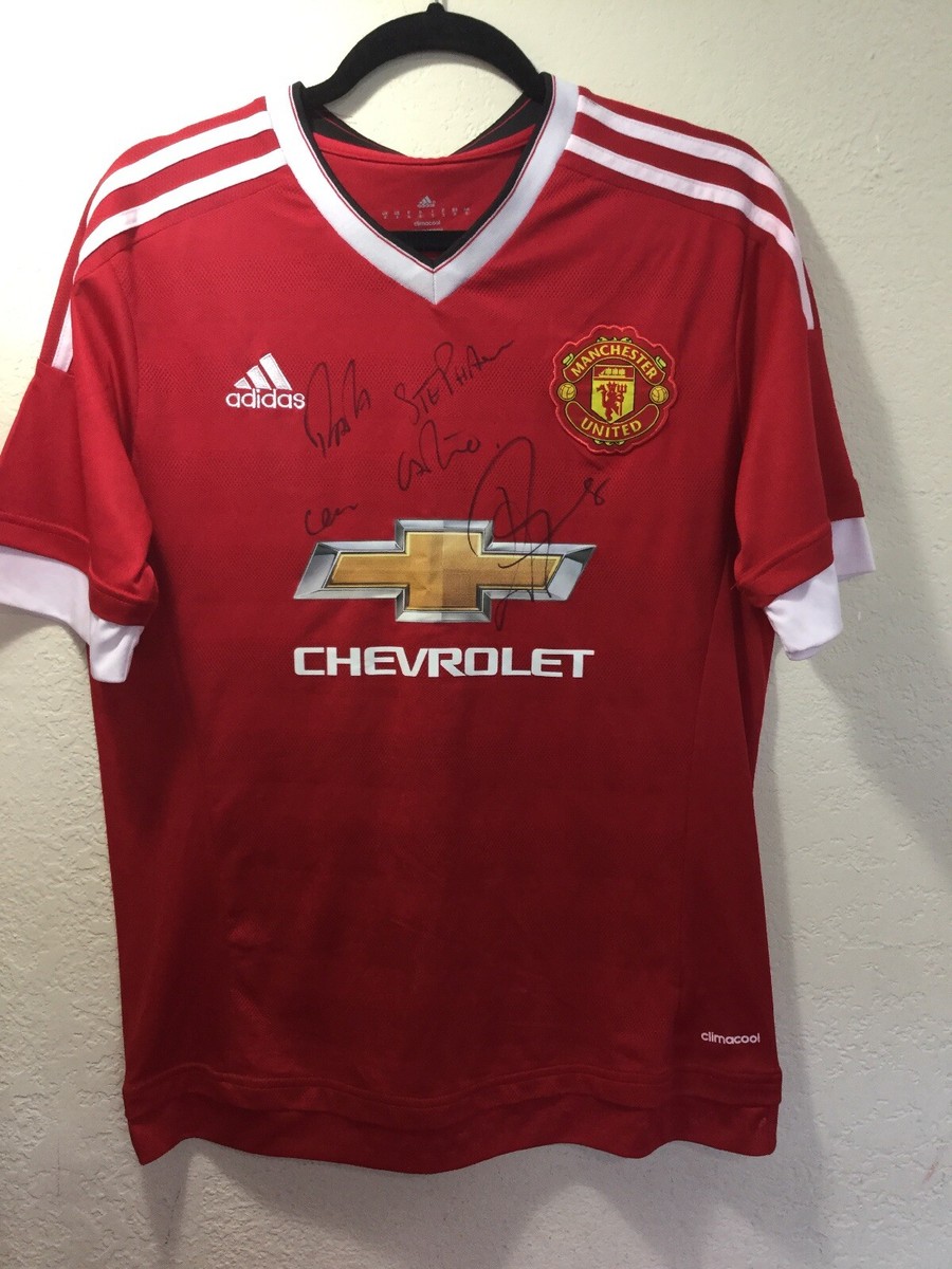 MANCHESTER UNITED JUAN MATA & 4 Players HAND SIGNED Autographed