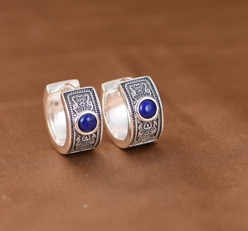 ORECCHINI PENDENTI SERENDIPITY: Smalto blu lapislazzuli, Zirconia cubica Art Déco - Italia