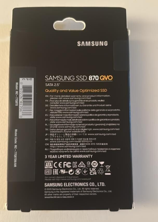 NEW! SEALED! Samsung 870 QVO 8TB 2.5" SATA III Internal SSD (MZ77Q8T0B