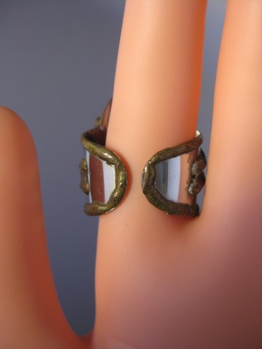 Vintage hand made silver tone brass ring - Picture 4 of 6