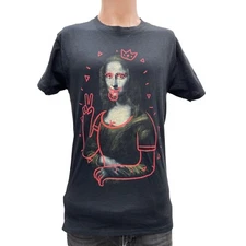 Brisco Brands Mens Mona Lisa Black Tee Shirt Size M SKU 1109