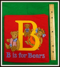 B IS FOR BEARS- Completed Handmade Cotton Cloth Fabric Soft Book Child Baby Gift