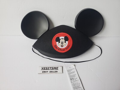 Walt Disney World Mickey Mouse Black Felt Hat Ears Disney Parks Hat Adult Size 
