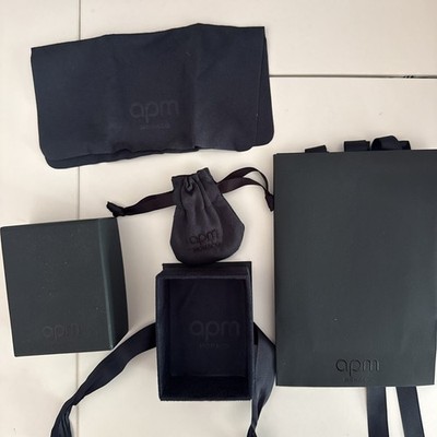 APM Monaco Original Jewelry Box & Packaging Set Black Leather