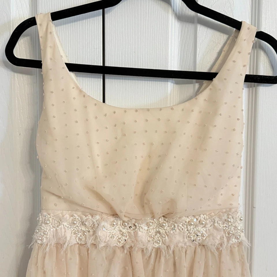 Elegante Vestido de Encaje Crema Niña Salto Talla 5/6 ENVÍO GRATUITO  Foto 2 de 4