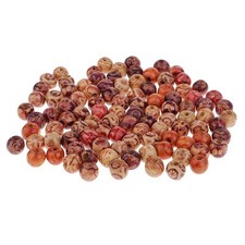 100 Pieces 10mm Mixed Painted Ethnic Patterns Wood Spacer Beads Wooden Loose