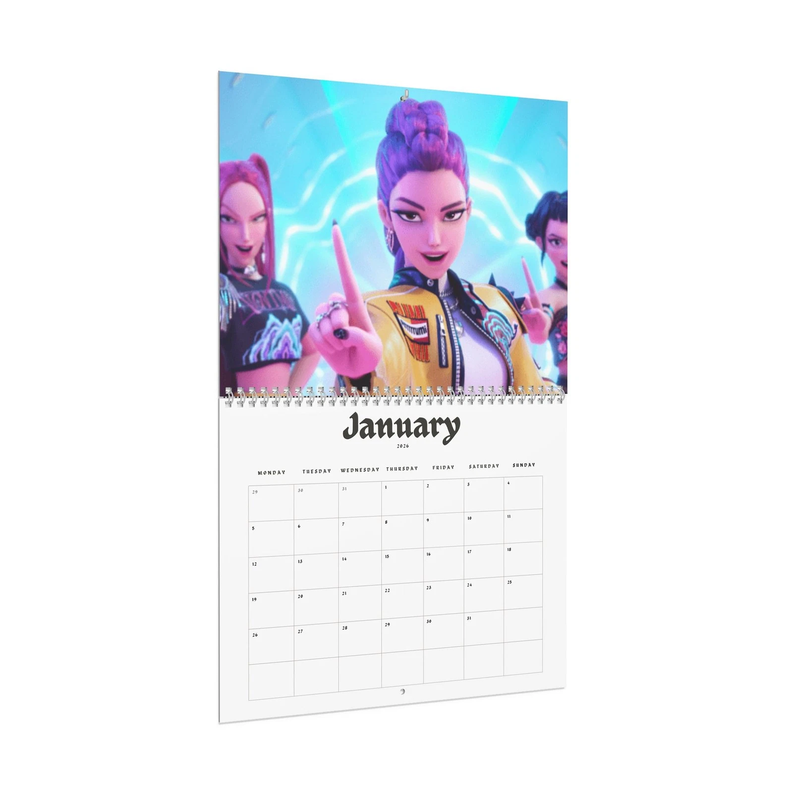 Kpop Demon Hunters 2026 Wall Calendar - Movie Inspired