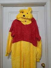 WINNIE THE POOH ONE PIECE SUIT/Costume ADULT SIZE L-NEW-Zip Front
