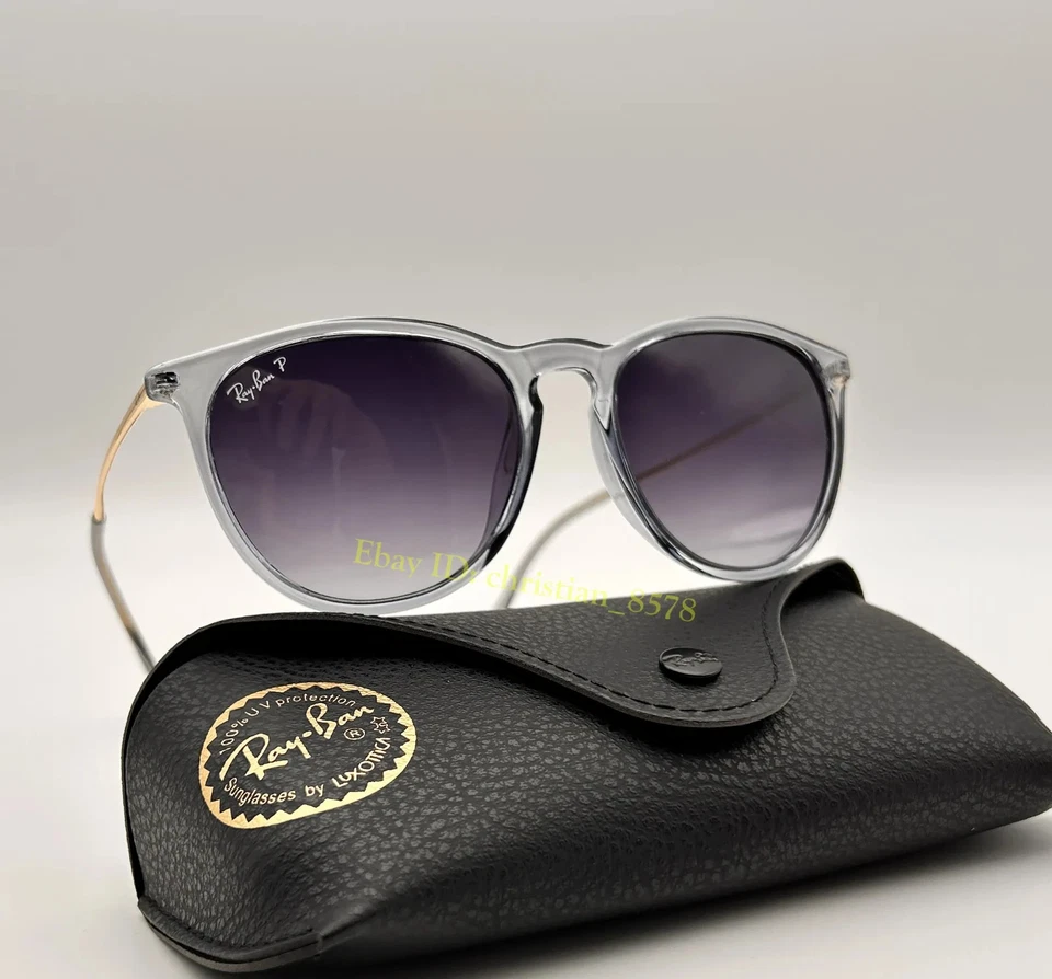 *Nuevo* Gafas de sol polarizadas Ray-Ban RB4171 Erika 54 mm marco azul lentes grises UV Foto 3 de 4