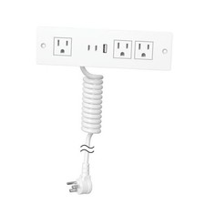 Furniture Drawer Outlet, Recessed Power Strip with 3 PD 20W USB 5 FT White