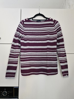 Tommy Hilfiger women's sweater purple gray stripes autumn/winter fashion size S