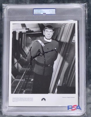 Signed Leonard Nimoy Photo Star Trek Movie 8x10 Paramount Press SPOCK Auto PSA