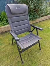 Outwell Grand Canyon Portable Lightweight Folding Grey Camping Chair - extra wde