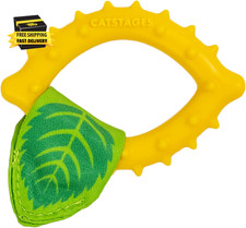 Dental Lemon Teether, Soft and Textured Cat Chew Toy, Catnip Oil Coating, Yellow