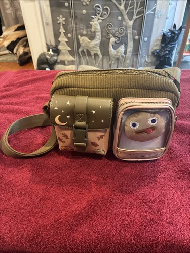 Over The Garden Wall Rock Corduroy Crossbody Bag Purse w/ plush Bag charm READ
