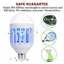 Mosquito Killer Lamp Insect Catcher Electric LED Light Fly Bug Zapper Trap Bulbs