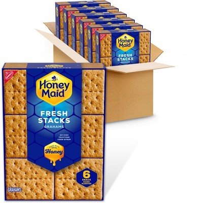 Honey Maid Fresh Stacks Graham Crackers, Bulk Travel Snacks, 6 Boxes (36 Multi S