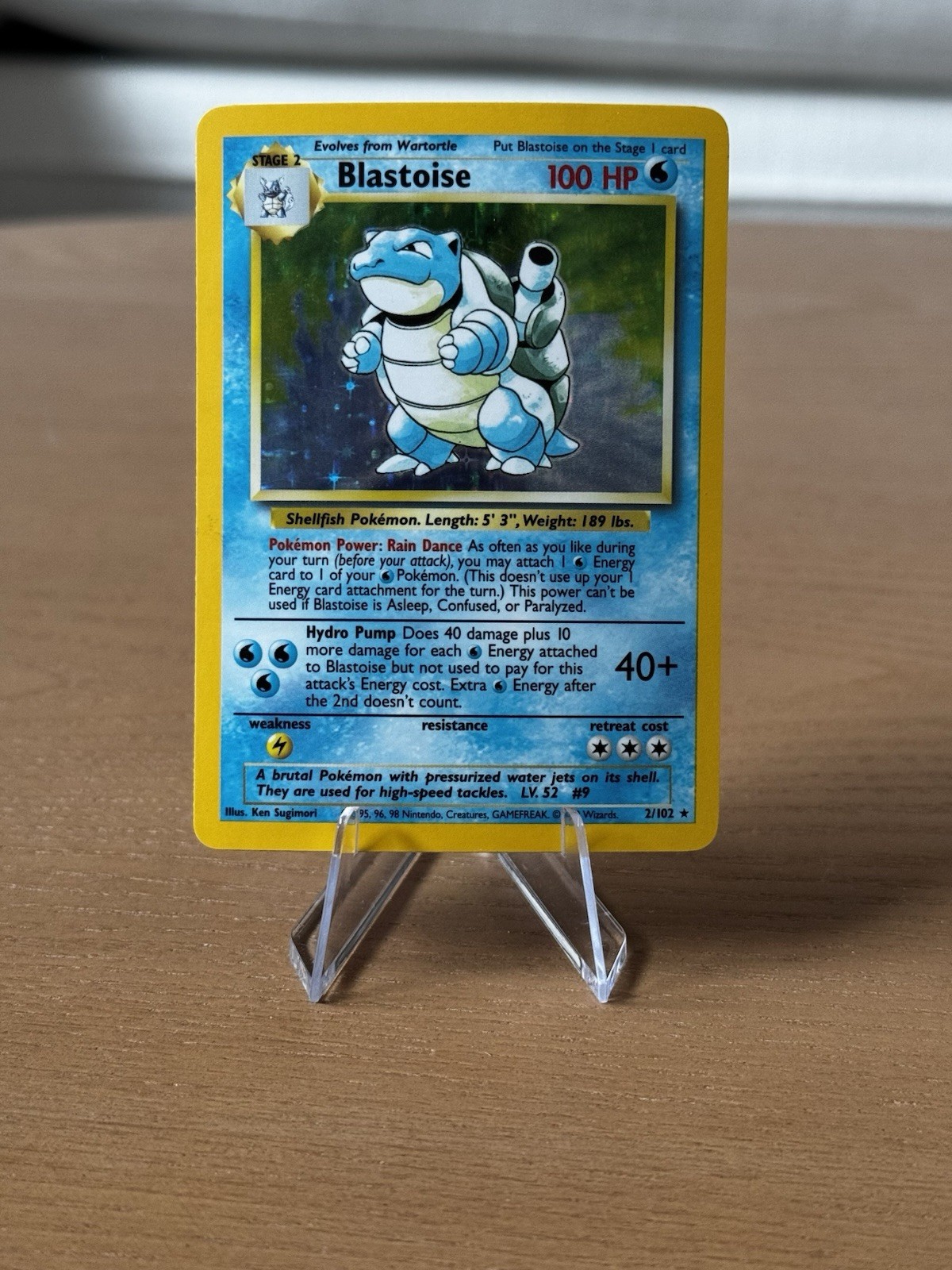 Pokemon Blastoise 2/102 Holo Rare Base Set 1999 Pokémon Card WOTC NM