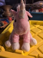 8" Dan Dee Plush Pink Unicorn Stuffed Animal Toy