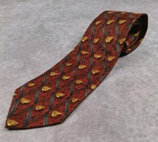 Ermenegildo Zegna Tie Golden Orange Autumn Leaves Silk Classic Luxury Made Italy