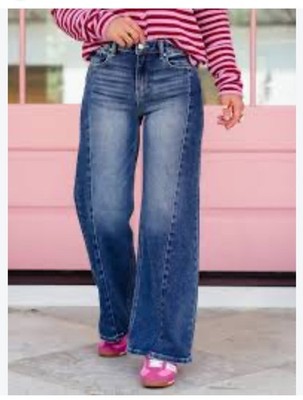 New NWT Risen the Willow Wide Leg Jeans Size 1X XL Slimming Freckled Poppy