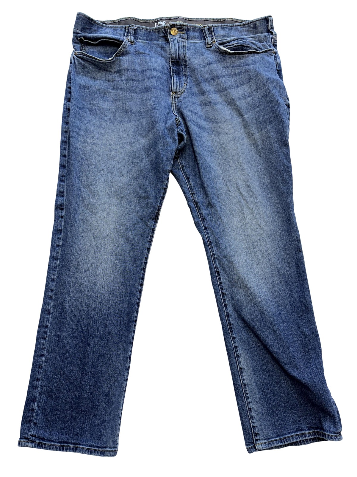 Mens 44x30 Blue Wash Stretch Denim