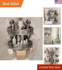 Corner Shower Caddy Suction Cup Shower Shelf Corner No Drilling Bathroom Show...