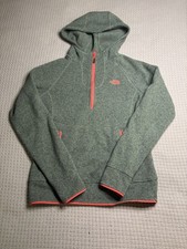 The North Face Womens Small Green Quarter Zip Fleece Hoodie Pullover