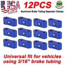 Aluminum 3/16 Brake Tubing Hose Separator Clamp -12pcs Brake Line Hose Clamp Set