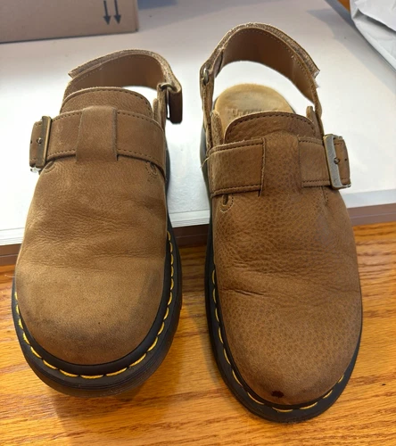 Dr. Martens Brown Leather Buckle Slingback Sandals Unisex Adults US 9