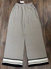 Abercrombie  Fitch Drapey Wide Leg Pull-On Pants Geo Print Chic Brown Womens XS