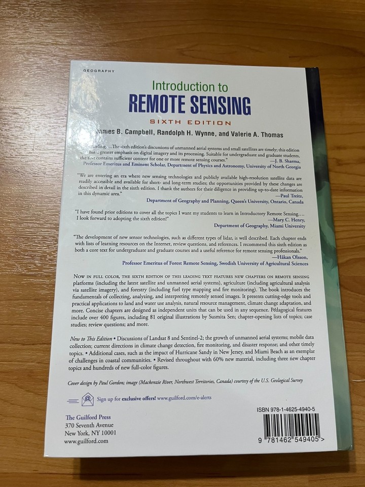 Introduction to Remote Sensing by Randolph H. Wynne, Valerie A. Thomas ...