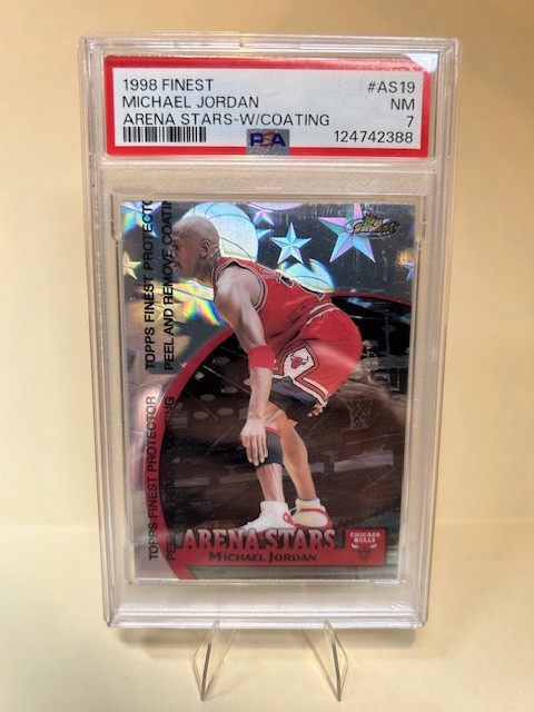 Michael Jordan 1998-99 FINEST ARENA STARS w Coating #AS19 PSA Grade NM 7
