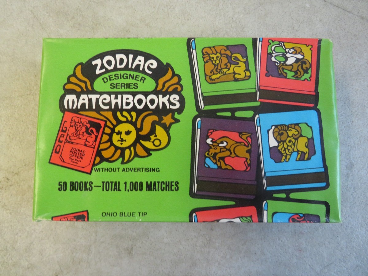 Sealed Vintage 1969 Zodiac Matchbooks Ohio Match Company Pack of