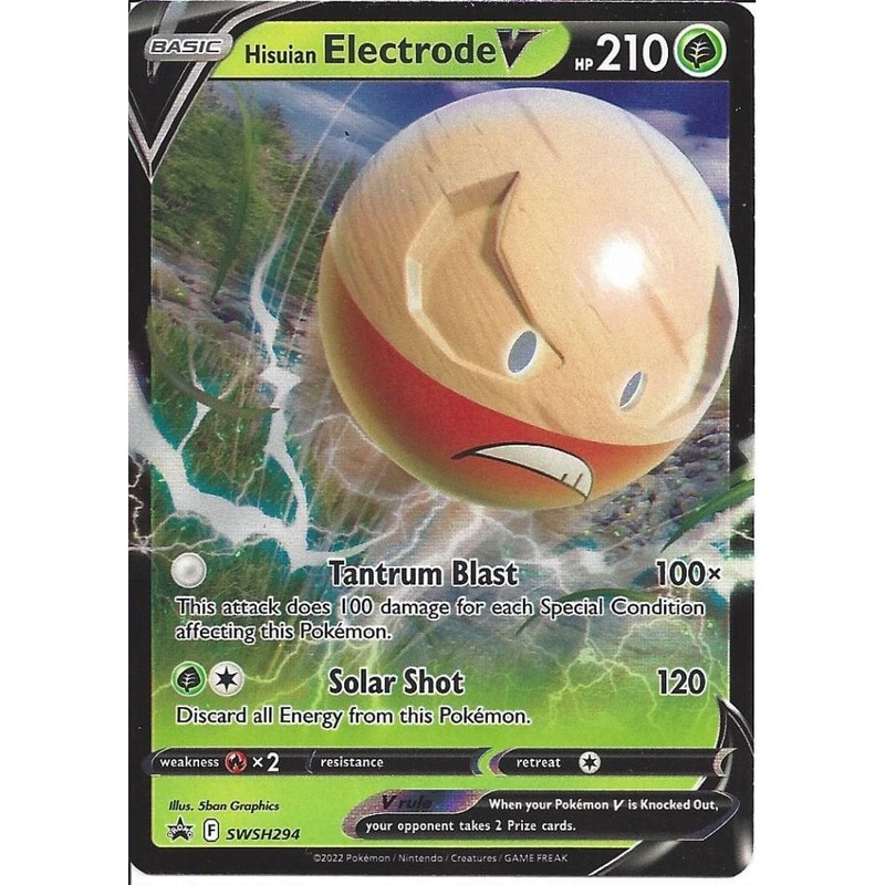 SWSH294 Hisuian Electrode V : Black Star Promo Holo : Promo Card : Pokemon TCG
