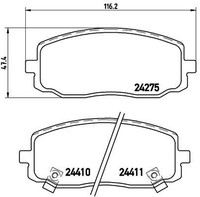Brembo Bremsbelagsatz, Scheibenbremse P 30 032 FüR KIA Hyundai