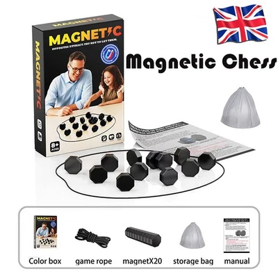 Magnetic Chess Game,Magnetic Game With String,Travel Chess Game for Adults,Educ