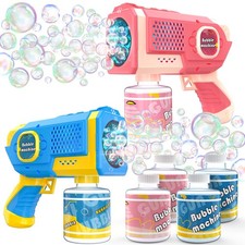 EagleStone 2 Pack Bubble Guns with 4 Bottles Solution, Automatic Bubble Machi...