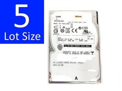 Lot of 5 Mixed HGST NetApp 450GB 10K 2.5'' SAS Hard Drive