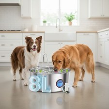 Best Dog Water Fountain for Large Dogs- 270oz/8L Stainless Steel Bowl Dispenser
