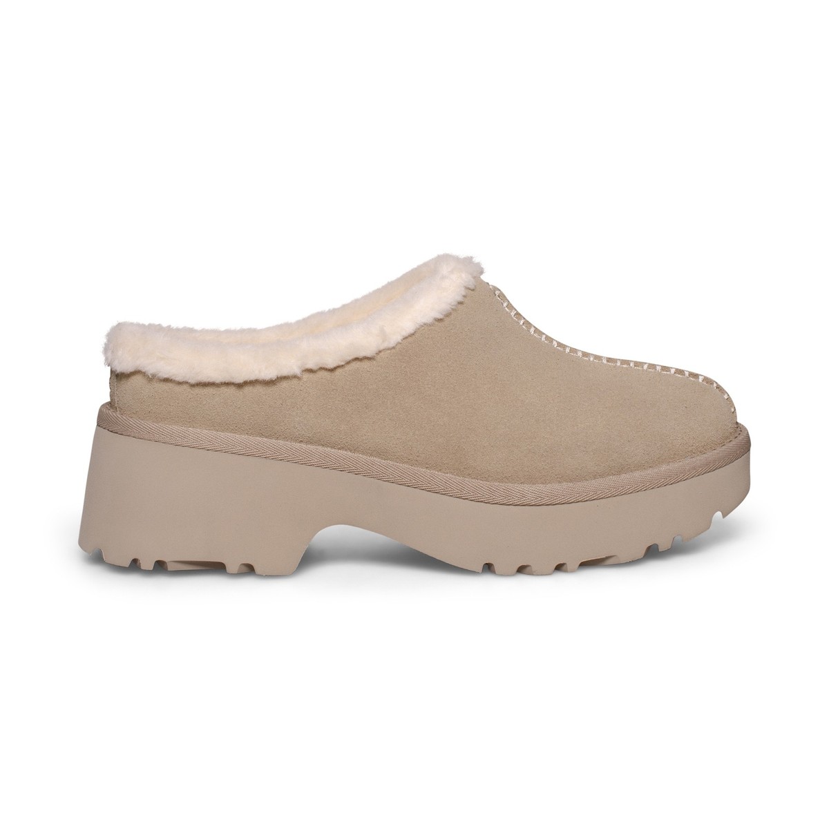 UGG NEW HEIGHTS COZY CLOG MUSTARD SEED SUEDE SLIP ON WOMEN'S