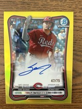 2026 SAL STEWART Bowman Chrome Yellow Refractor Rookie Auto /75 #CRA-SS Reds RC