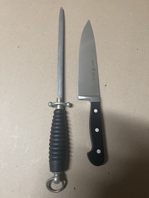 J A Henckels Classic Chef Knife 8 Inch Solingen Germany With Honing Steel