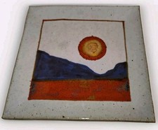 VTG Dennis Kirchmann Studio Pottery Plate Art Indiana Ceramics Signed Landscape
