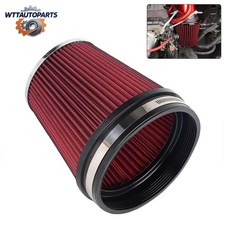 6 Red 152mm Truck Short Performance High Flow Cold Air Intake Cone Dry Filter