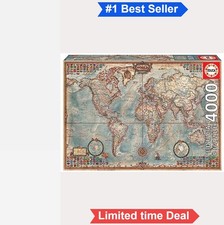 World Map Jigsaw Puzzle 4000 Piece Flags Executive for Adults Educational