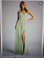Azazie Alia Dusty Sage Bridesmaid Dress Size 14 NWT