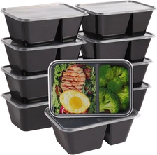 10 Pack 28 Oz Meal Prep Containers Reusable with Lids, 2 Compartment Food Storag