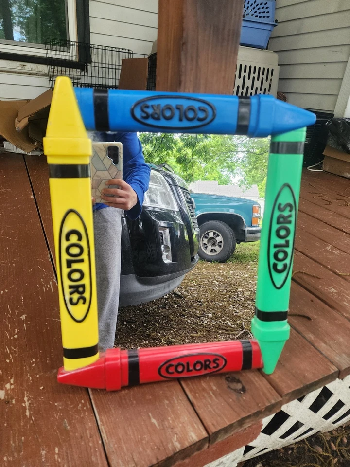 Marco de pared arte color primario crayón crayola vintage raro 17"x14" decoración de habitación para niños Foto 2 de 4