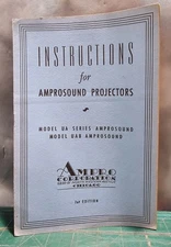 Vintage AMPRO Instructions for AmproSound Projectors Models UA, UAB